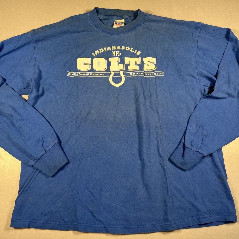 Indianapolis Colts Shirt Long Sleeve Mens XL NFL Football South Division Gildan